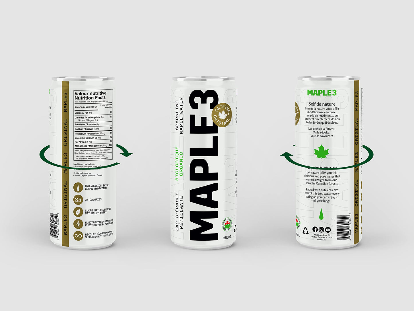 Organic Sparkling Original: 4 pack (12FL OZ)