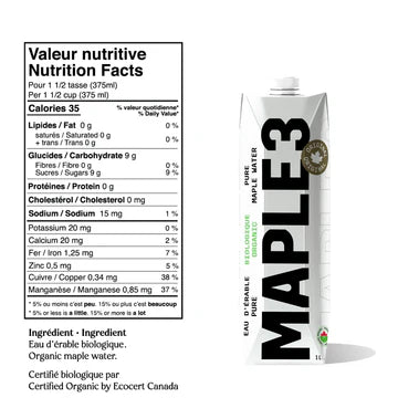 Organic Maple Water: 12 pack (33.81FL OZ)